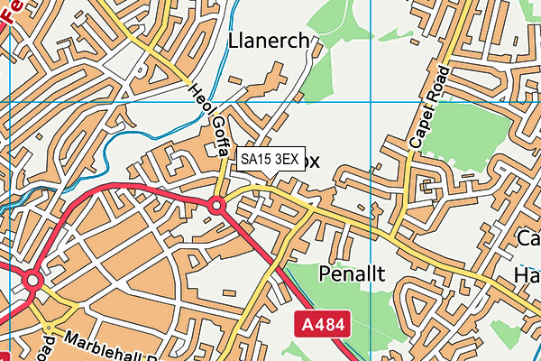 SA15 3EX map - OS VectorMap District (Ordnance Survey)