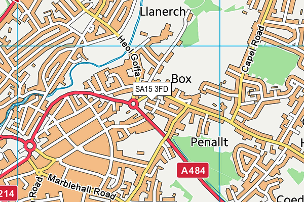 SA15 3FD map - OS VectorMap District (Ordnance Survey)