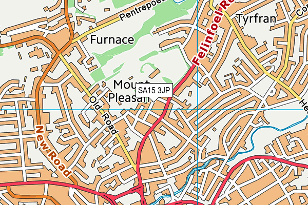 SA15 3JP map - OS VectorMap District (Ordnance Survey)