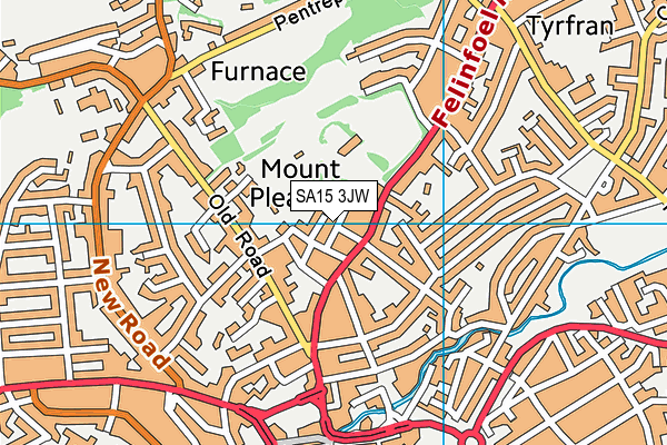 SA15 3JW map - OS VectorMap District (Ordnance Survey)