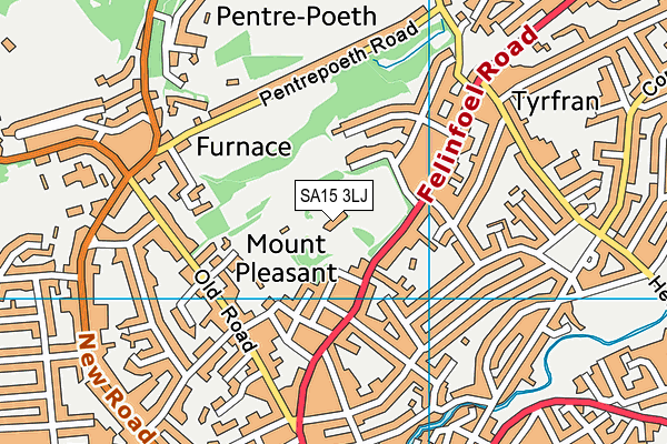 SA15 3LJ map - OS VectorMap District (Ordnance Survey)