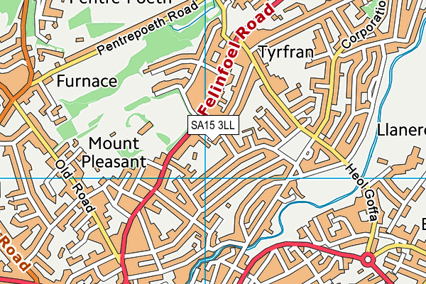 SA15 3LL map - OS VectorMap District (Ordnance Survey)