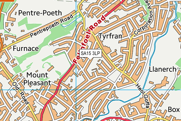 SA15 3LP map - OS VectorMap District (Ordnance Survey)