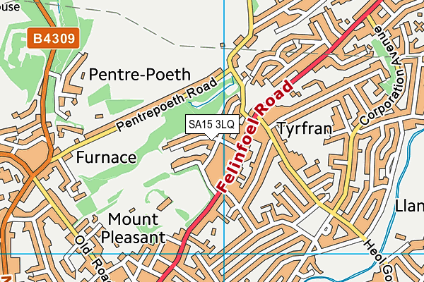 SA15 3LQ map - OS VectorMap District (Ordnance Survey)