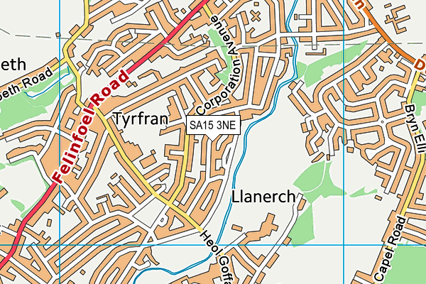 SA15 3NE map - OS VectorMap District (Ordnance Survey)