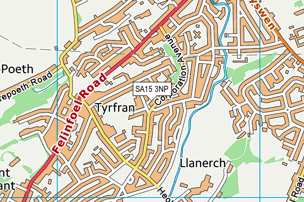 SA15 3NP map - OS VectorMap District (Ordnance Survey)