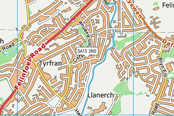 SA15 3NS map - OS VectorMap District (Ordnance Survey)