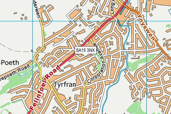 SA15 3NX map - OS VectorMap District (Ordnance Survey)