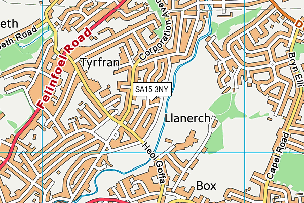 SA15 3NY map - OS VectorMap District (Ordnance Survey)