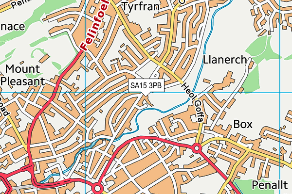 SA15 3PB map - OS VectorMap District (Ordnance Survey)