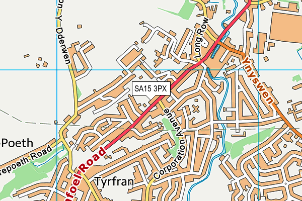 SA15 3PX map - OS VectorMap District (Ordnance Survey)