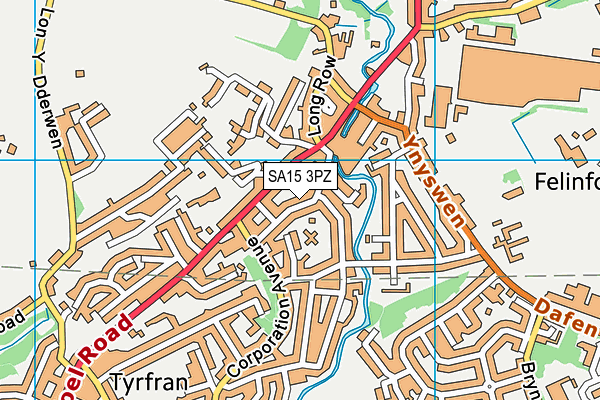 SA15 3PZ map - OS VectorMap District (Ordnance Survey)
