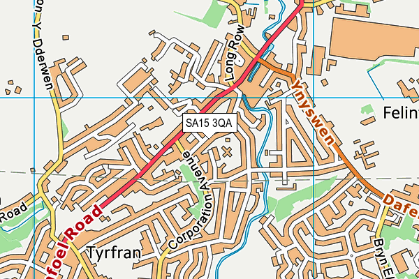 SA15 3QA map - OS VectorMap District (Ordnance Survey)