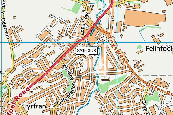 SA15 3QB map - OS VectorMap District (Ordnance Survey)