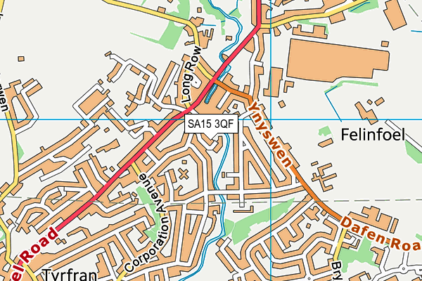 SA15 3QF map - OS VectorMap District (Ordnance Survey)