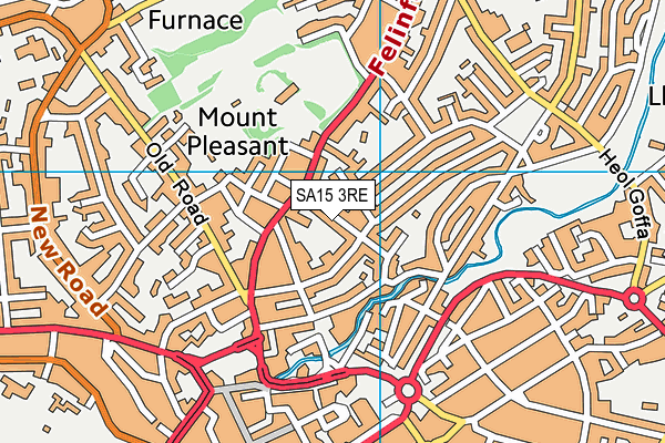 SA15 3RE map - OS VectorMap District (Ordnance Survey)