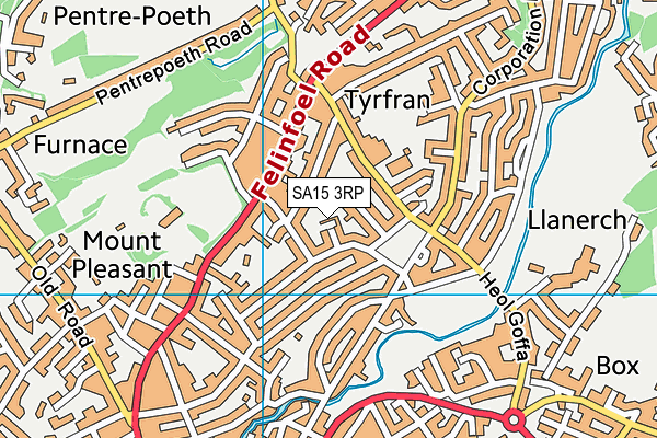 SA15 3RP map - OS VectorMap District (Ordnance Survey)