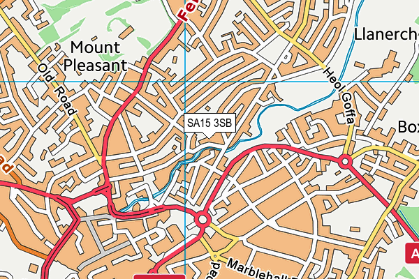 SA15 3SB map - OS VectorMap District (Ordnance Survey)