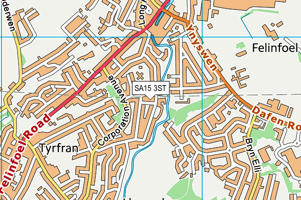 SA15 3ST map - OS VectorMap District (Ordnance Survey)