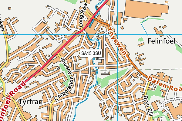 SA15 3SU map - OS VectorMap District (Ordnance Survey)