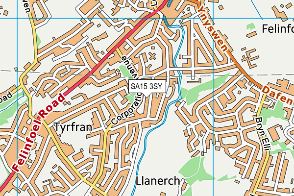 SA15 3SY map - OS VectorMap District (Ordnance Survey)