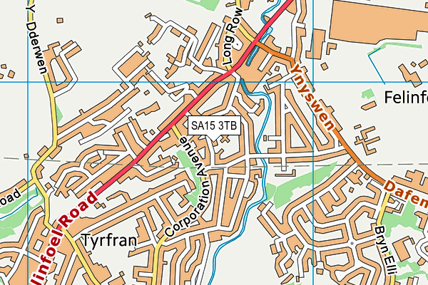 SA15 3TB map - OS VectorMap District (Ordnance Survey)