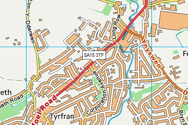 SA15 3TF map - OS VectorMap District (Ordnance Survey)