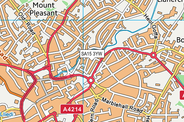 SA15 3YW map - OS VectorMap District (Ordnance Survey)