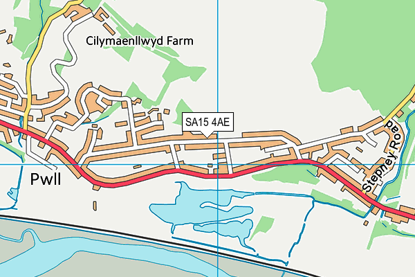 SA15 4AE map - OS VectorMap District (Ordnance Survey)