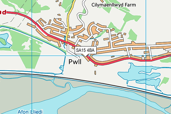 SA15 4BA map - OS VectorMap District (Ordnance Survey)