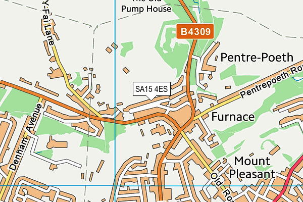 SA15 4ES map - OS VectorMap District (Ordnance Survey)