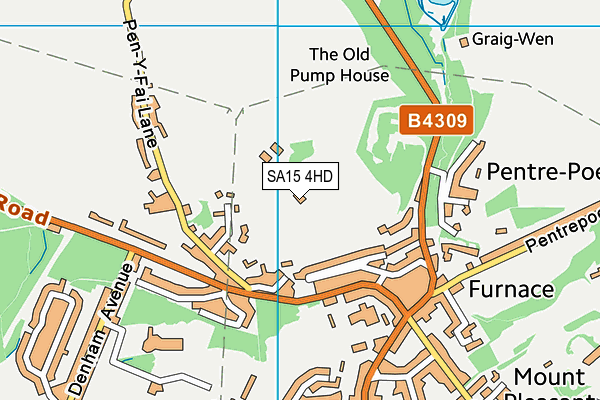 SA15 4HD map - OS VectorMap District (Ordnance Survey)
