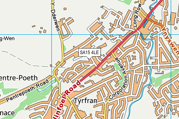 SA15 4LE map - OS VectorMap District (Ordnance Survey)