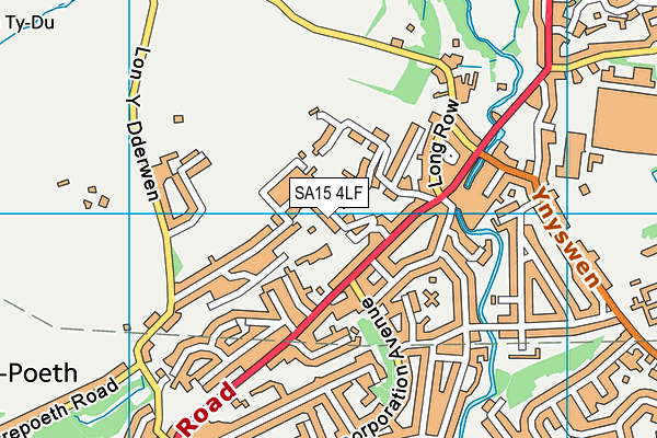 SA15 4LF map - OS VectorMap District (Ordnance Survey)