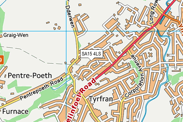 SA15 4LS map - OS VectorMap District (Ordnance Survey)