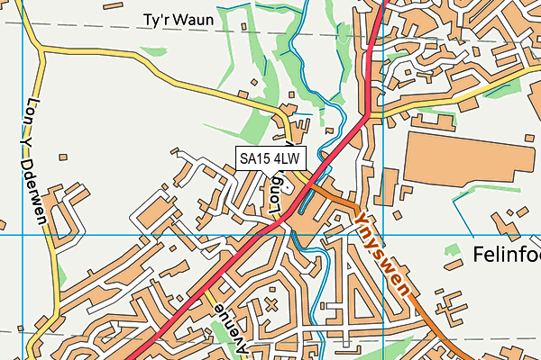 SA15 4LW map - OS VectorMap District (Ordnance Survey)