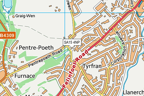 SA15 4NP map - OS VectorMap District (Ordnance Survey)