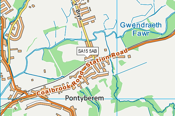 SA15 5AB map - OS VectorMap District (Ordnance Survey)