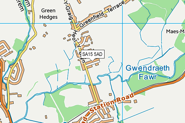 SA15 5AD map - OS VectorMap District (Ordnance Survey)