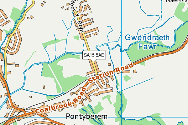 SA15 5AE map - OS VectorMap District (Ordnance Survey)