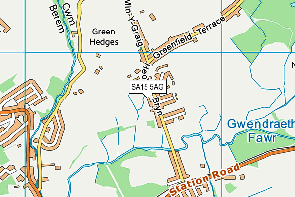 SA15 5AG map - OS VectorMap District (Ordnance Survey)