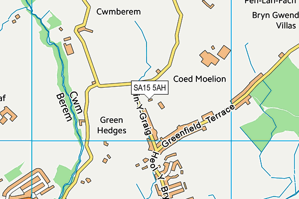 SA15 5AH map - OS VectorMap District (Ordnance Survey)