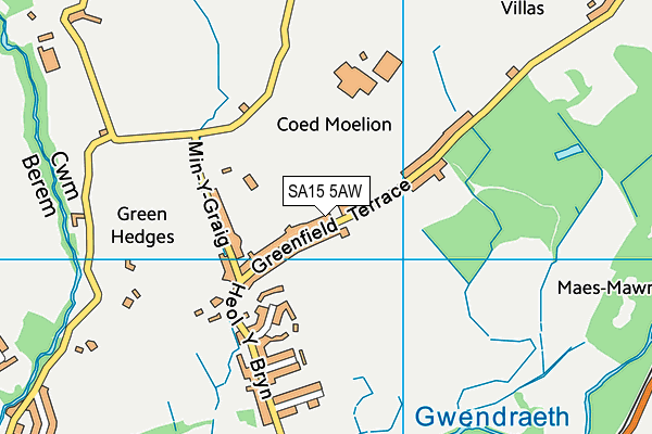 SA15 5AW map - OS VectorMap District (Ordnance Survey)