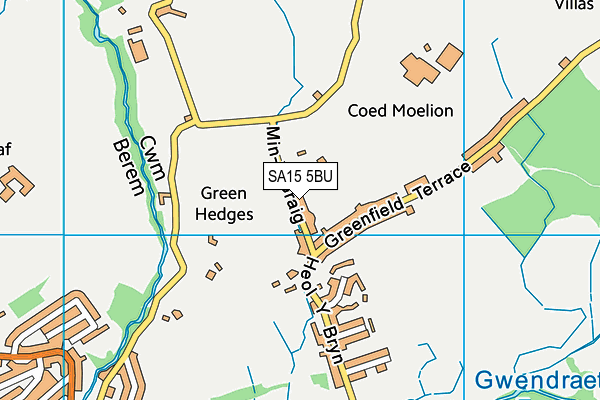 SA15 5BU map - OS VectorMap District (Ordnance Survey)