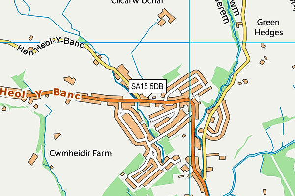 SA15 5DB map - OS VectorMap District (Ordnance Survey)