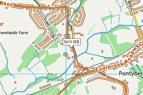 Ysgol Pontyberem map (SA15 5EB) - OS VectorMap District (Ordnance Survey)