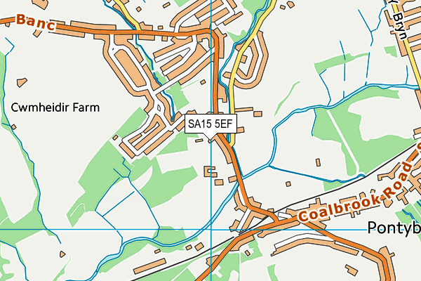 SA15 5EF map - OS VectorMap District (Ordnance Survey)