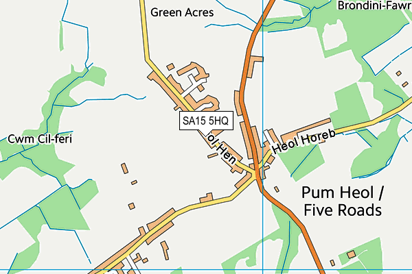 SA15 5HQ map - OS VectorMap District (Ordnance Survey)