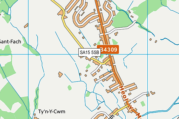 SA15 5SB map - OS VectorMap District (Ordnance Survey)