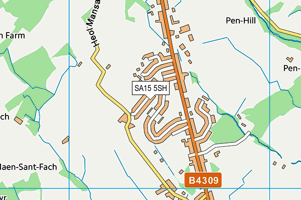 SA15 5SH map - OS VectorMap District (Ordnance Survey)